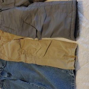 Boys pants lot of 3 XS grey snow pants size 7 tan cargo and size 8 regular jeans